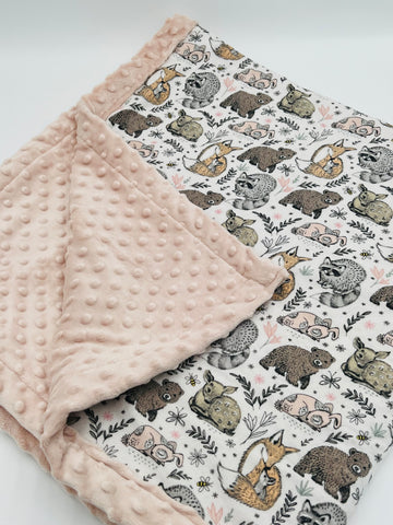 Woodland Animals Baby Blanket Set