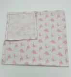 Girl Dinosaur Baby Blanket Set