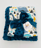 Boy Dinosaur Baby Blanket Set